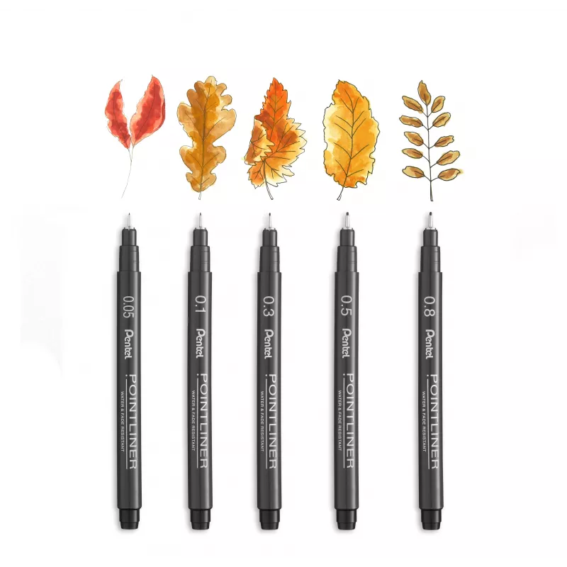 Pentel Pointliner Fineliner-Set, schwarz