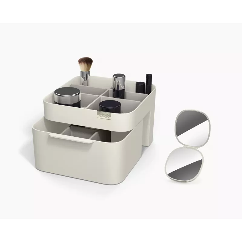 Joseph Joseph Viva Make Me Up Set: Kosmetik-Organizer mit magnetischer Schublade und 2-in-1-Taschenspiegel (75007)