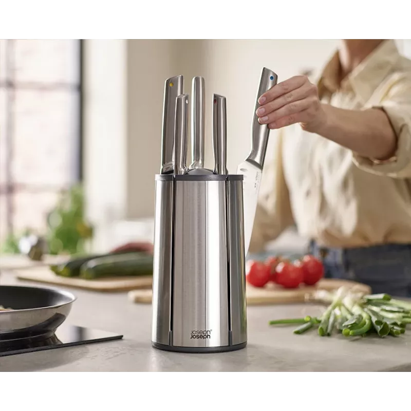 Joseph Joseph Elevate Messer-Set aus Edelstahl mit Karussell, 5-teilig