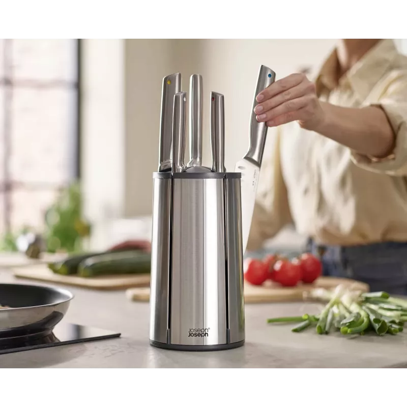 Joseph Joseph Elevate Messer-Set aus Edelstahl mit Karussell, 5-teilig