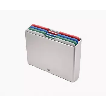 Joseph Joseph Folio Steel L Schneidebrett-Set, 4 Bretter, Silber