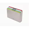 Joseph Joseph Folio Icon 4-teiliges mehrfarbiges Schneidebrett-Set mit Aufbewahrungsbox, Graphit/Silber