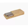 Joseph Joseph Elevate SST Messerset mit Bambus-Aufbewahrungsschublade, 6-teilig, Silber/Beige 10563