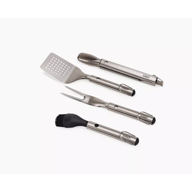 Joseph Joseph GrillOut 4-teiliges Edelstahl BBQ-Besteck-Set mit Aufbewahrungsbox