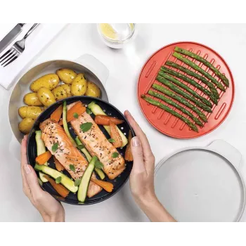 Joseph Joseph M-Cuisine 4-teiliges orangefarbenes Mikrowellen-Kochset
