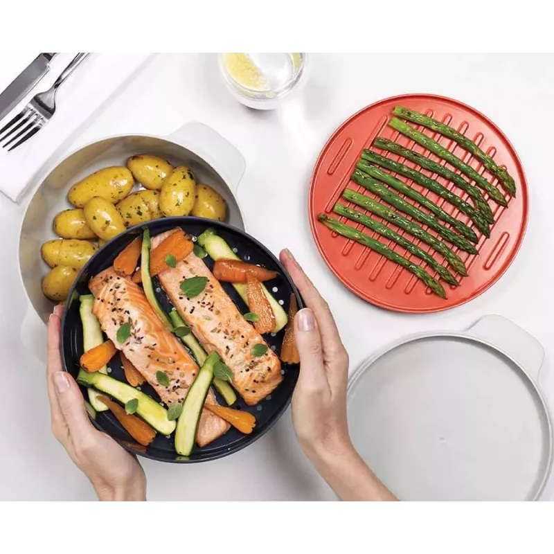 Joseph Joseph M-Cuisine 4-teiliges orangefarbenes Mikrowellen-Kochset