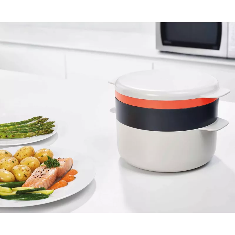 Joseph Joseph M-Cuisine 4-teiliges orangefarbenes Mikrowellen-Kochset