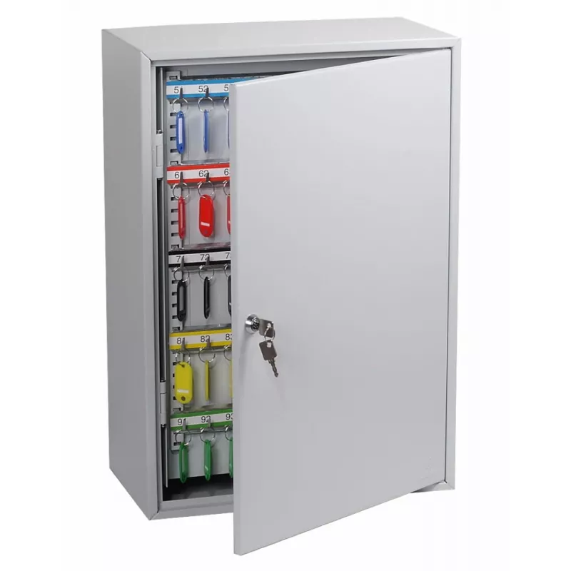 Phoenix Safe KC0604K Schlüsselkasten - Grau - 200 Haken - Schlüsselschloss - 380 x 140 x 550 mm