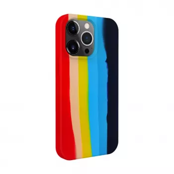 Evelatus Apple iPhone 15 Pro Silikonhülle Mehrfarbig Regenbogen