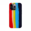 Evelatus Apple iPhone 15 Pro Silikonhülle Mehrfarbig Regenbogen