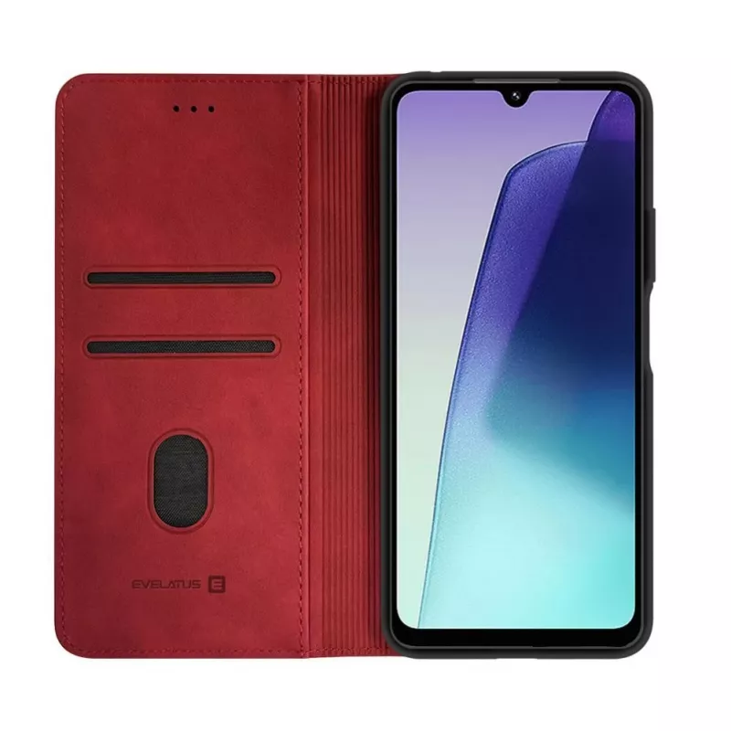 Evelatus Xiaomi Redmi 14C 4G/ 14C 5G / Redmi A4 / POCO C75 PU Leather Book Case Red