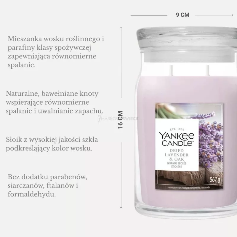 Yankee Candle Signature Dried Lavender & Oak Large Jar Candle 567g