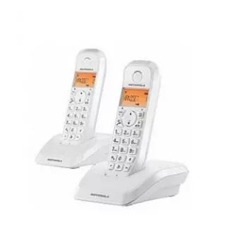 Motorola S1202 DECT Schnurlostelefon Set mit 2 Mobilteilen Weiß