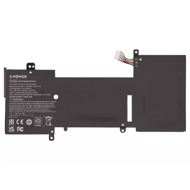 2-Power CBP4000A Hauptakkupack, 11,4 V, 3400 mAh, für HP X360 G2