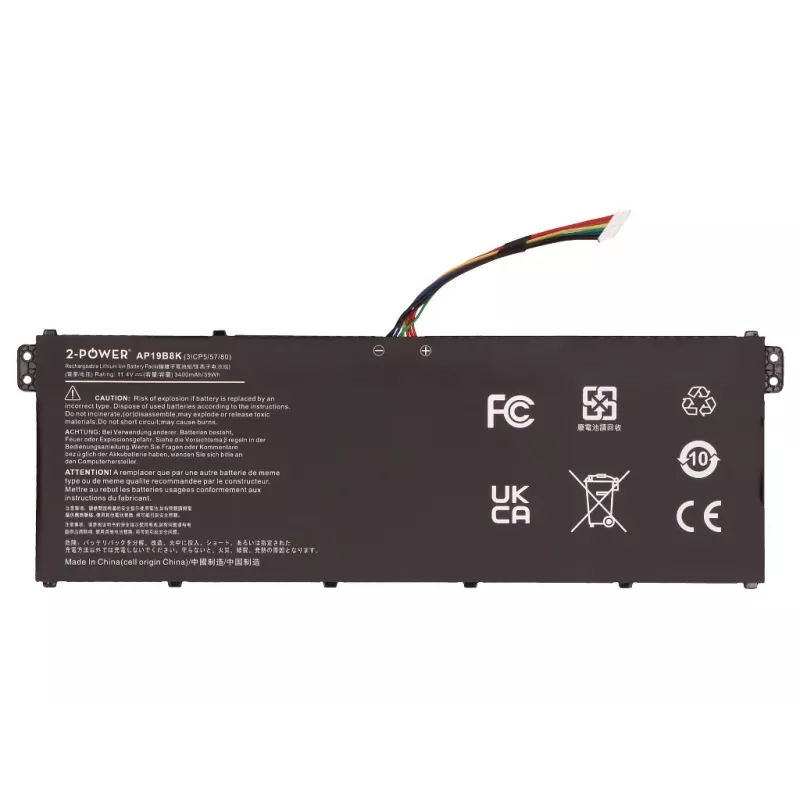 2-Power Main Battery Pack - 3400 mAh - 11,1V - Li-ion - Schwarz - für Dell Latitude E7440/E7450