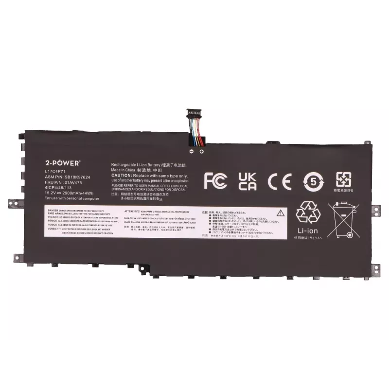 2-POWER Hauptakku-Pack wiederaufladbarer Akku 44 Wh