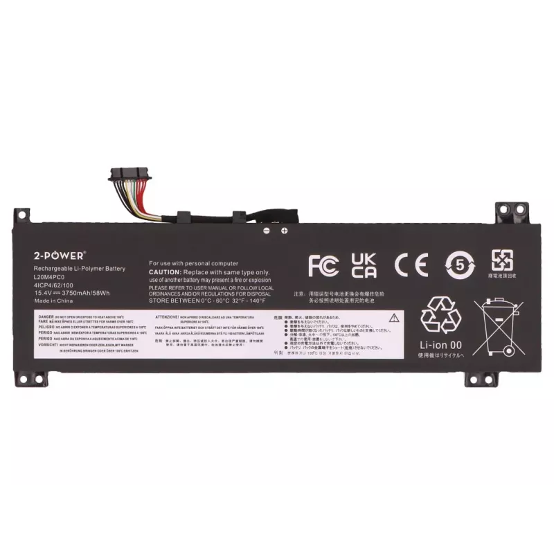 2-Power Hauptakku für Lenovo Legion 5-15ACH6 82JW - 58 Wh
