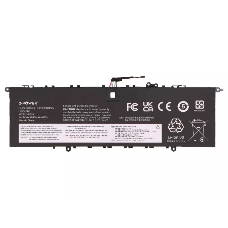 2-Power Main Battery Pack für Lenovo Yoga Slim 7 Pro-14ACH5 O 82N5 - 47 Wh