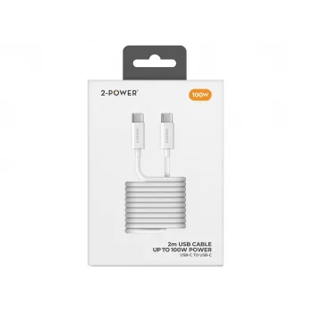 2-POWER 100W USB-C auf USB-C Kabel 2m Schwarz