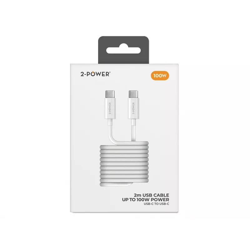 2-POWER 100W USB-C auf USB-C Kabel 2m Schwarz