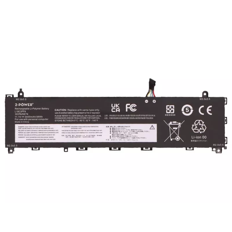 2-Power Hauptakku für Lenovo IdeaPad S340-13IML 81UM - 3400 mAh