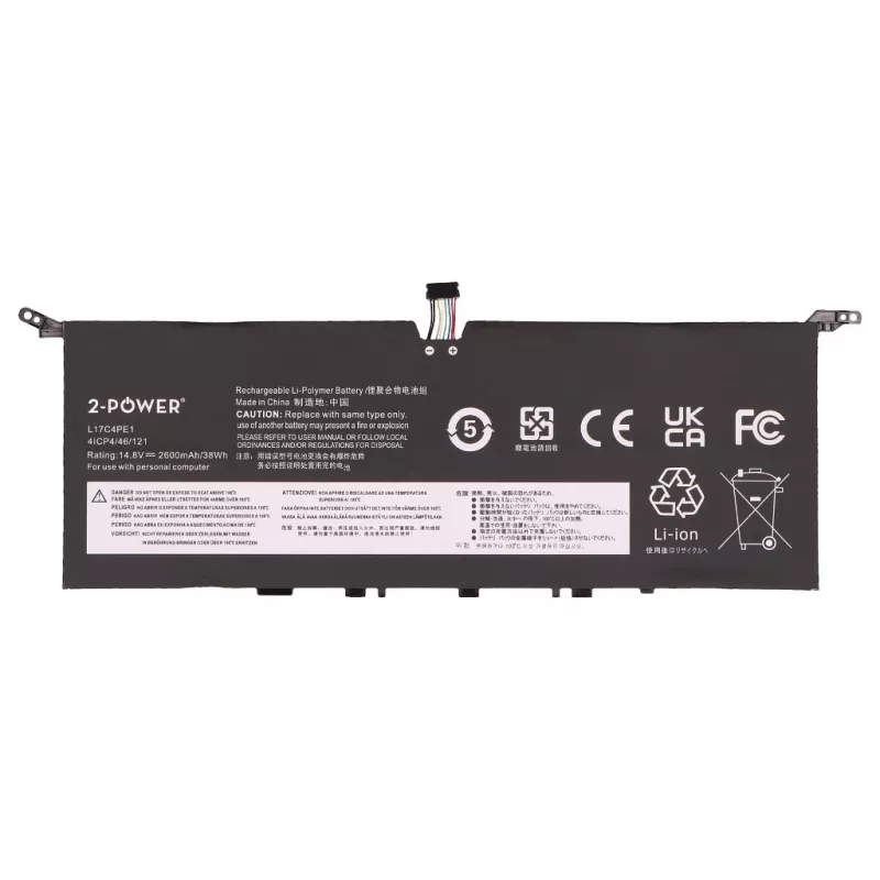 2-Power Main Battery Pack für Lenovo Yoga S730-13IML - 2600 mAh