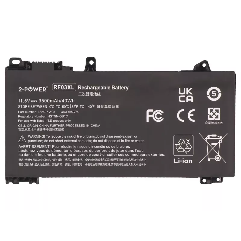 2-Power Main Battery Pack HP Pavilion x360 14 Convertible - 11,55V 3500mAh Li-Ion