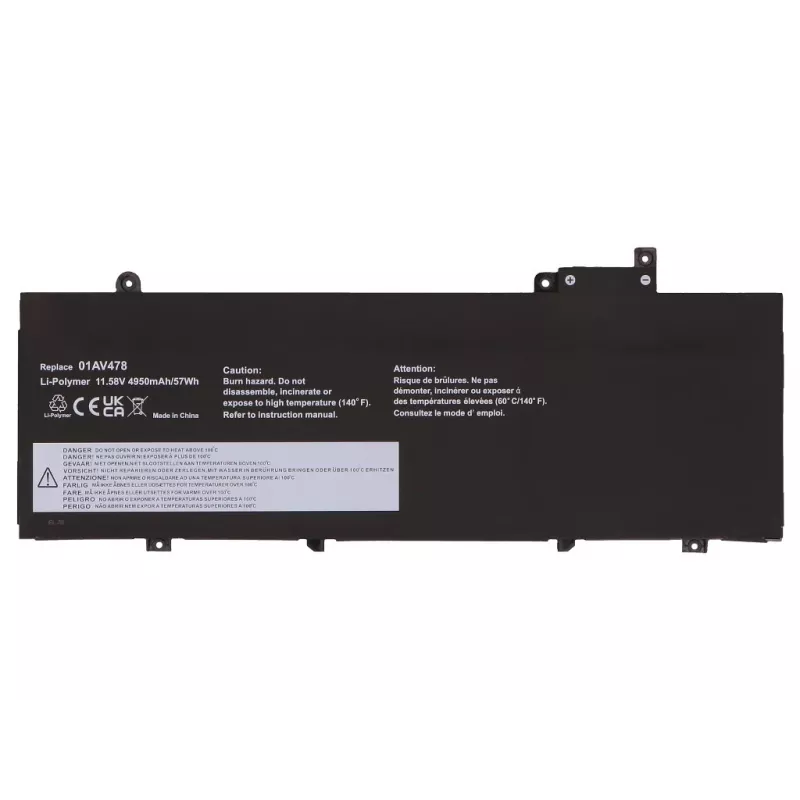 2-Power Hauptakku für Lenovo ThinkPad T480s 20L7 - 44 Wh, 3-Zellen, Li-Ion, Schwarz
