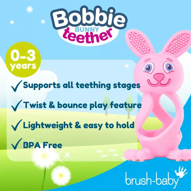 Brush Baby Bobbie Bunny Beißring - Rosarot