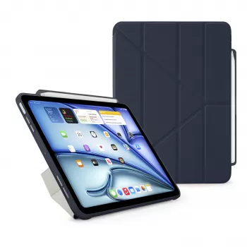 Pipetto Origami No3 Pencil Case für iPad Air 11 (M2/M3) / iPad Air 10.9 (4. Generation/5. Generation), Dunkelblau