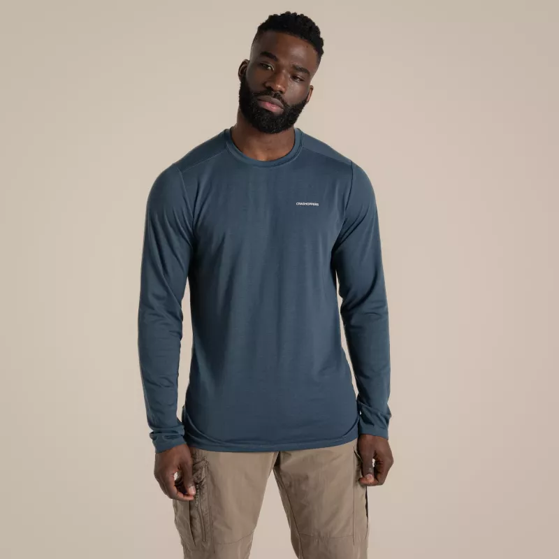 Craghoppers NosiLife Abel LS T-Shirt - Blue Stone, Größe L
