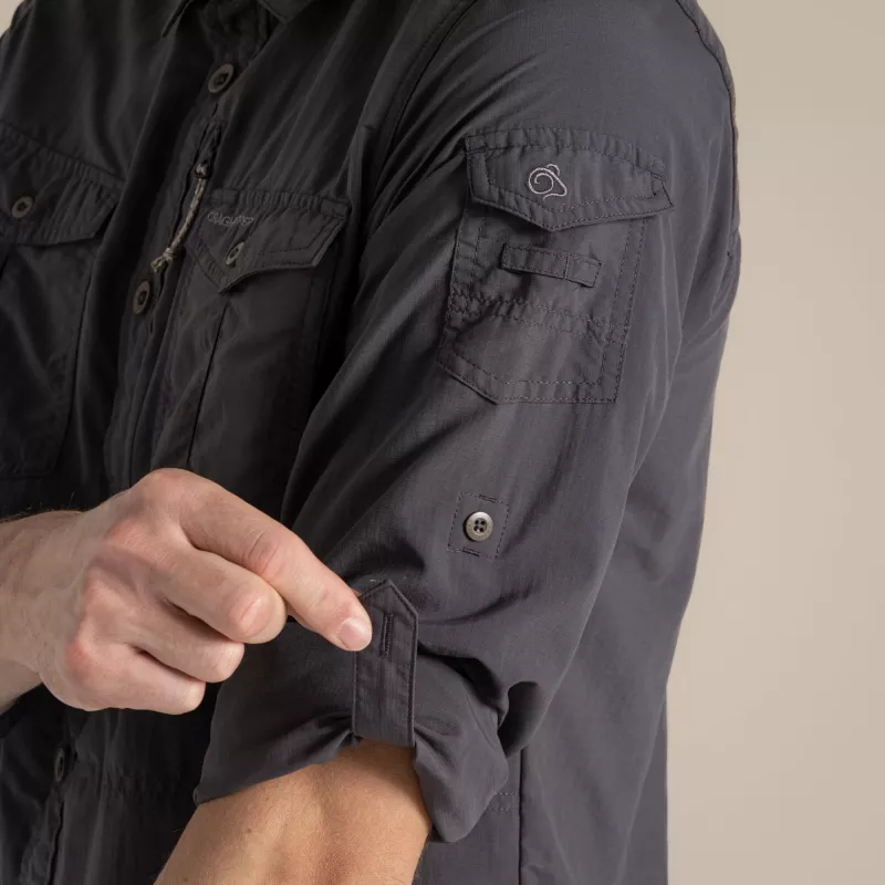 Craghoppers NosiLife Adventure LS Shirt III - Black Pepper, Größe M