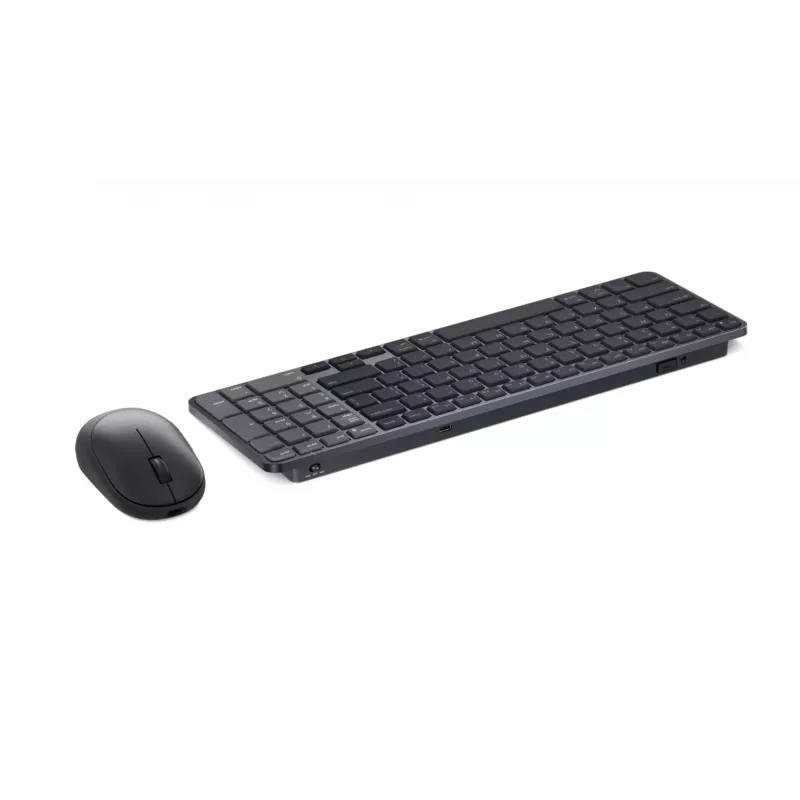 Dell Pro 7 Wiederaufladbares kompaktes Tastatur- und Maus-Set - KM746 - Russisch (QWERTY) - Titan Grau
