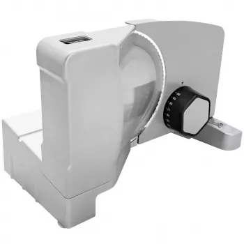 Fritel SL 3657 Elektrische Schneidemaschine, 150 W, Edelstahlklinge, 170 mm, Schnittstärke 0-15 mm, Silber/Schwarz