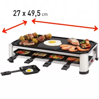 FRITEL RG 2170 Raclette Grill Edelstahl Chrom/Schwarz 1200 W 8 Personen