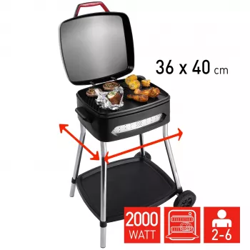 FRITEL Family BBQ 3278 Elektrischer Grill Rot/Schwarz