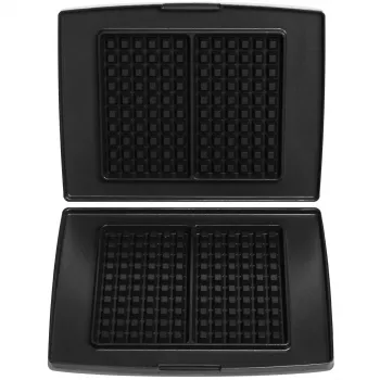 FRITEL Family Waffle Plate Set (2 Platten) für Waffeleisen 1300 Serie - Antihaft-Gussaluminium, spülmaschinengeeignet, Schwarz/Grau