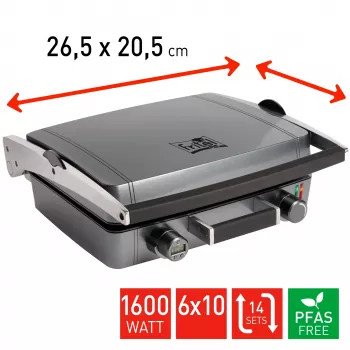 FRITEL WaffleTastic CW 3648 Waffeleisen 6x10 Metallic Anthrazit