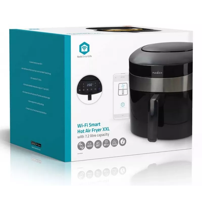 Nedis SmartLife KAAF180BKW Heißluftfritteuse 7.2 L, Black