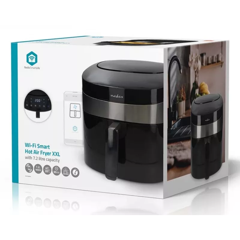 Nedis SmartLife KAAF180BKW Heißluftfritteuse 7.2 L, Black