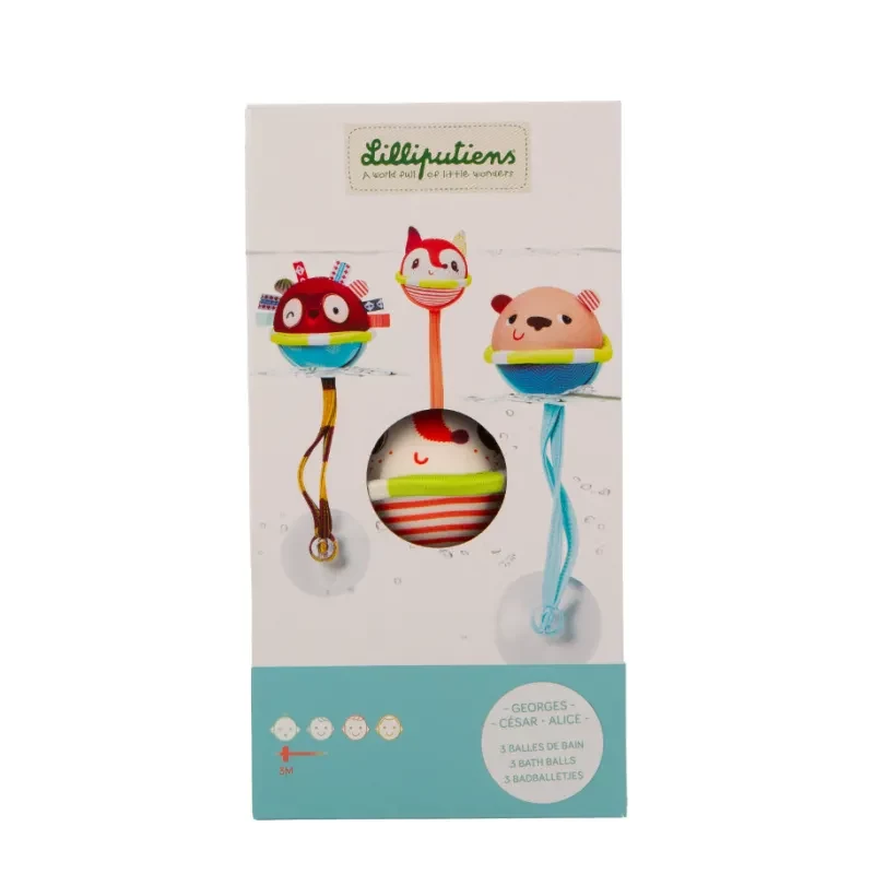 Lilliputiens Set of 3 Bath Balls with Suction Cups