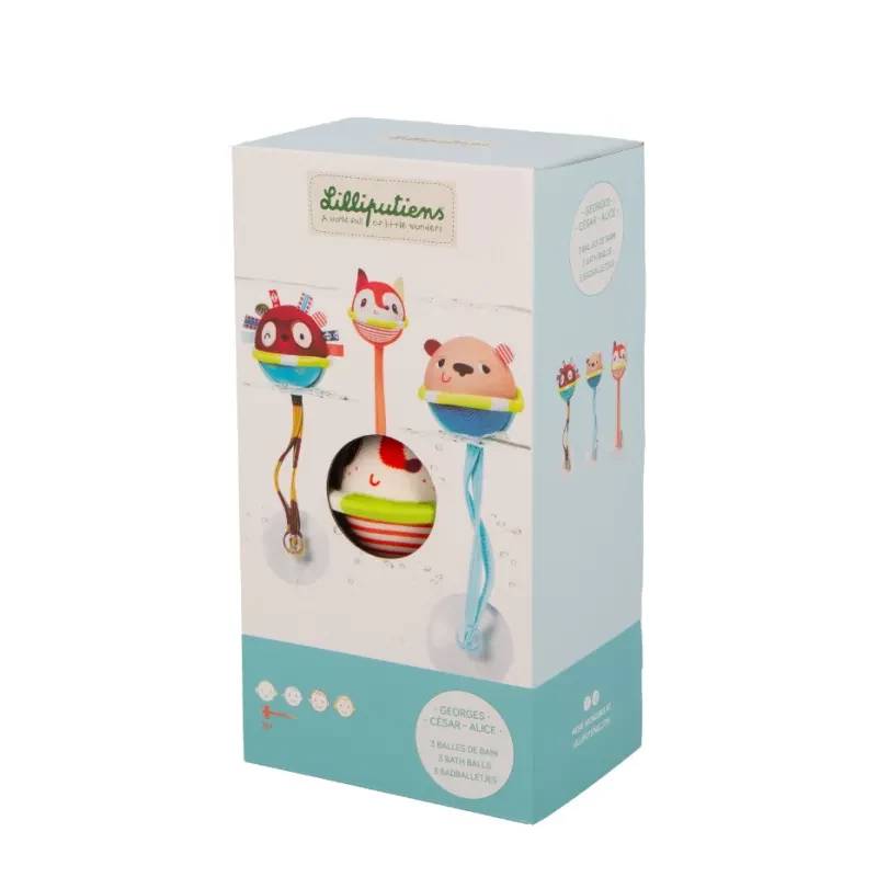 Lilliputiens Set of 3 Bath Balls with Suction Cups