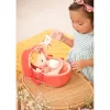 Lilliputiens Lena Baby Doll Set mit Tragekorb, Schnuffeltuch und Milchflasche