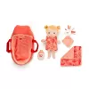 Lilliputiens Lena Baby Doll Set mit Tragekorb, Schnuffeltuch und Milchflasche
