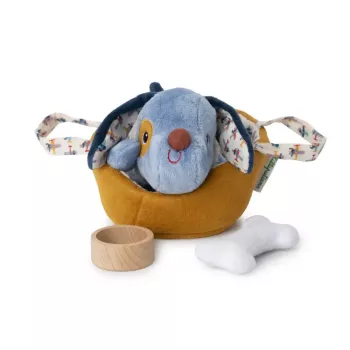 Lilliputiens Jules der Hund Plüsch-Aktivitätsspielset mit Korb und Zubehör, 12m+