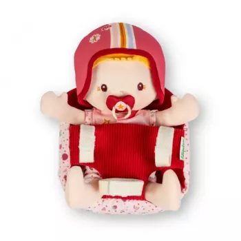 Lilliputiens Lena Puppe im Fahrradsitz mit Kuscheltuch und Helm 18m+