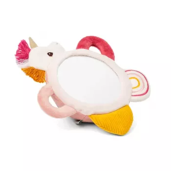 Lilliputiens Activity Mirror Lena the Unicorn mit Griffen, sensorisches Spielzeug für Babys ab 3 Monaten