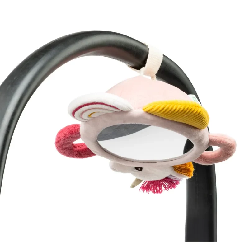 Lilliputiens Activity Mirror Lena the Unicorn mit Griffen, sensorisches Spielzeug für Babys ab 3 Monaten