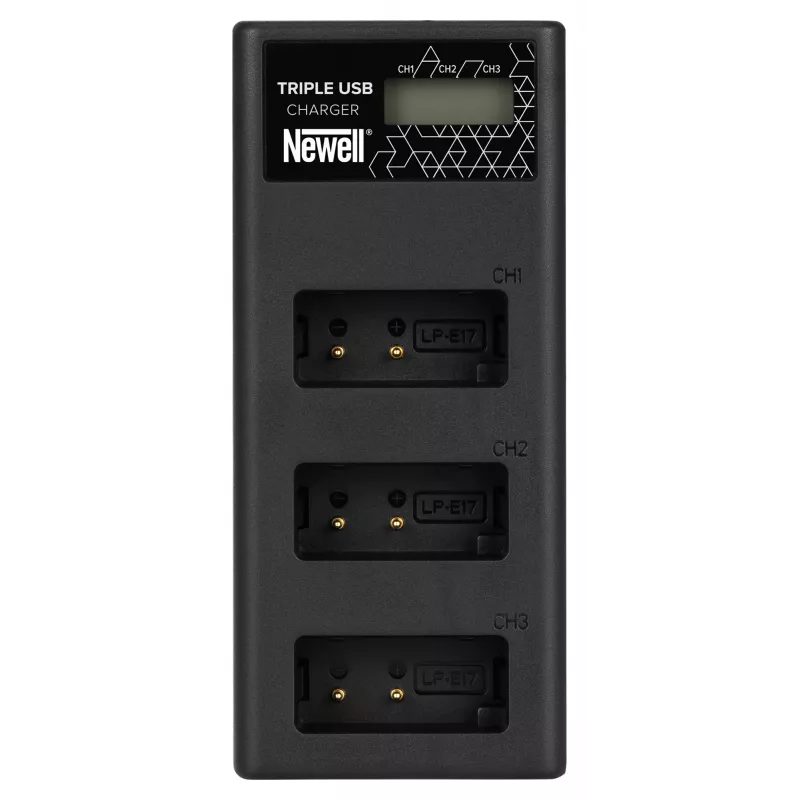 Newell CD-USB-C Triple-Channel Battery Charger für Canon LP-E17