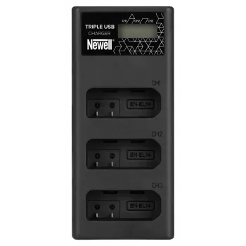 Newell CD-USB-C 3-Kanal Akkuladegerät für Nikon EN-EL14